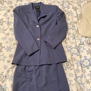 2-piece Blue Skirt Suit by CLIO.  100% poly made in Guatemala